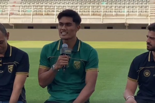 Ramadhan Sananta saat Media Day Official Persabaya, Media, dan Suporter di Stadion Gelora Bung Tomo Surabaya.